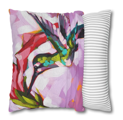 Humming Bird/Deer Pillow Cover