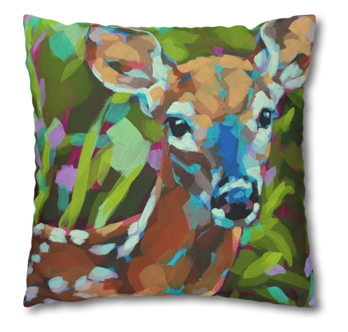 Humming Bird/Deer Pillow Cover