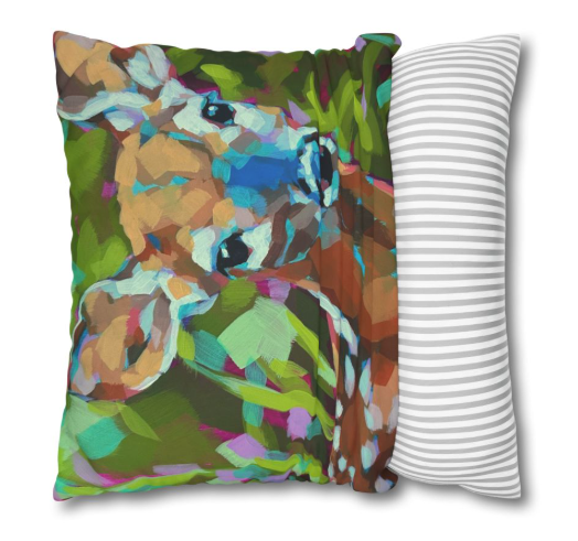 Humming Bird/Deer Pillow Cover