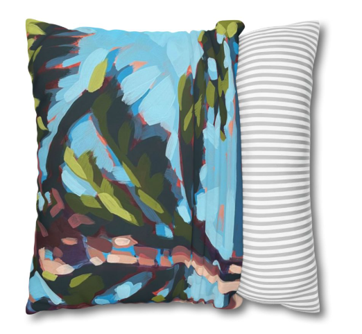 Sea Turtle/ Beach Palm Tree Pillow Cover