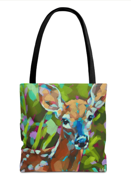 Deer/ Fox Tote 16x16