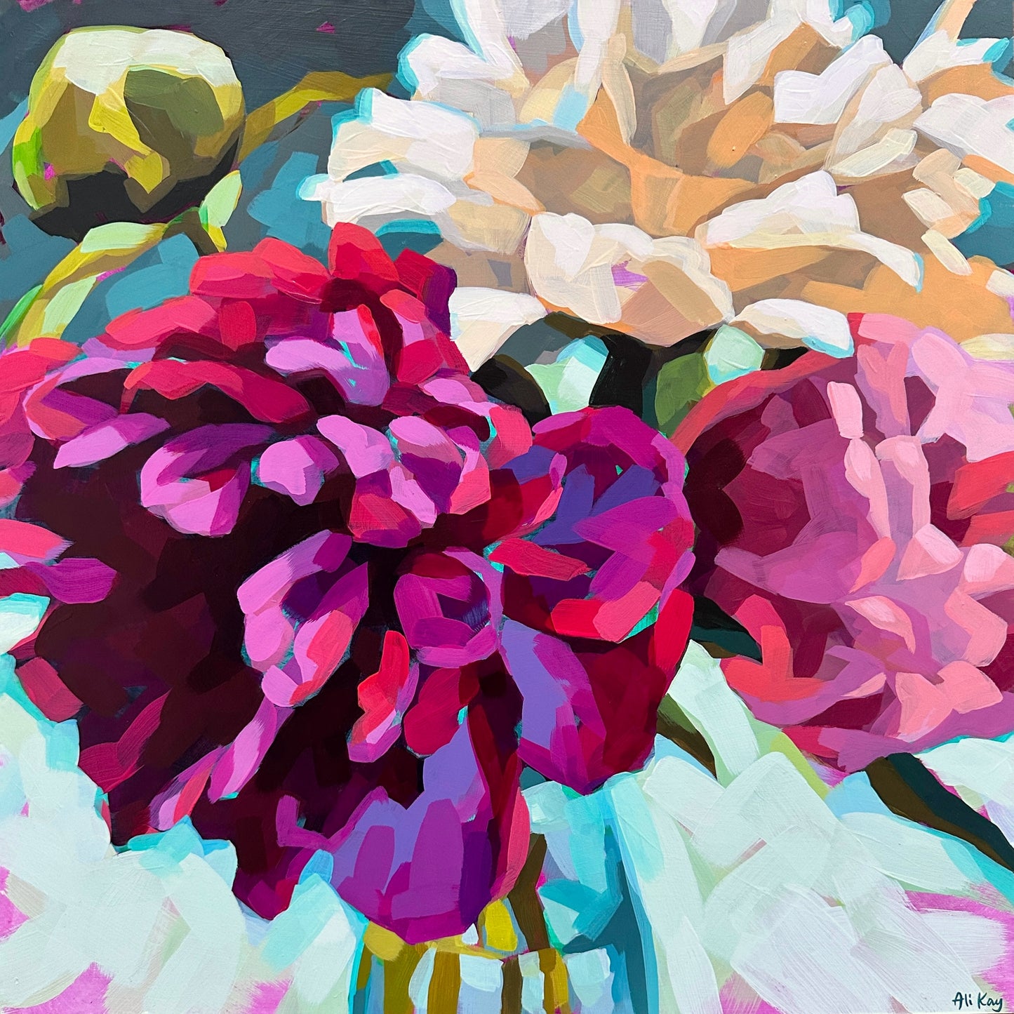 Peonies in Vase 20x20