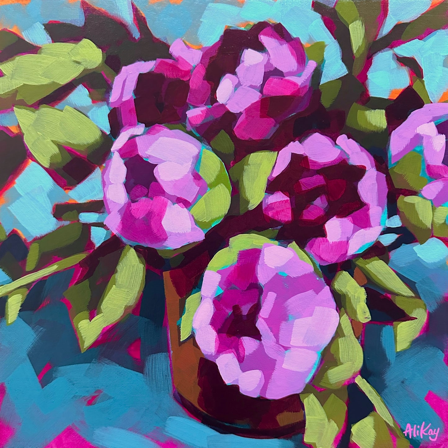 Peonies 12x12 Framed