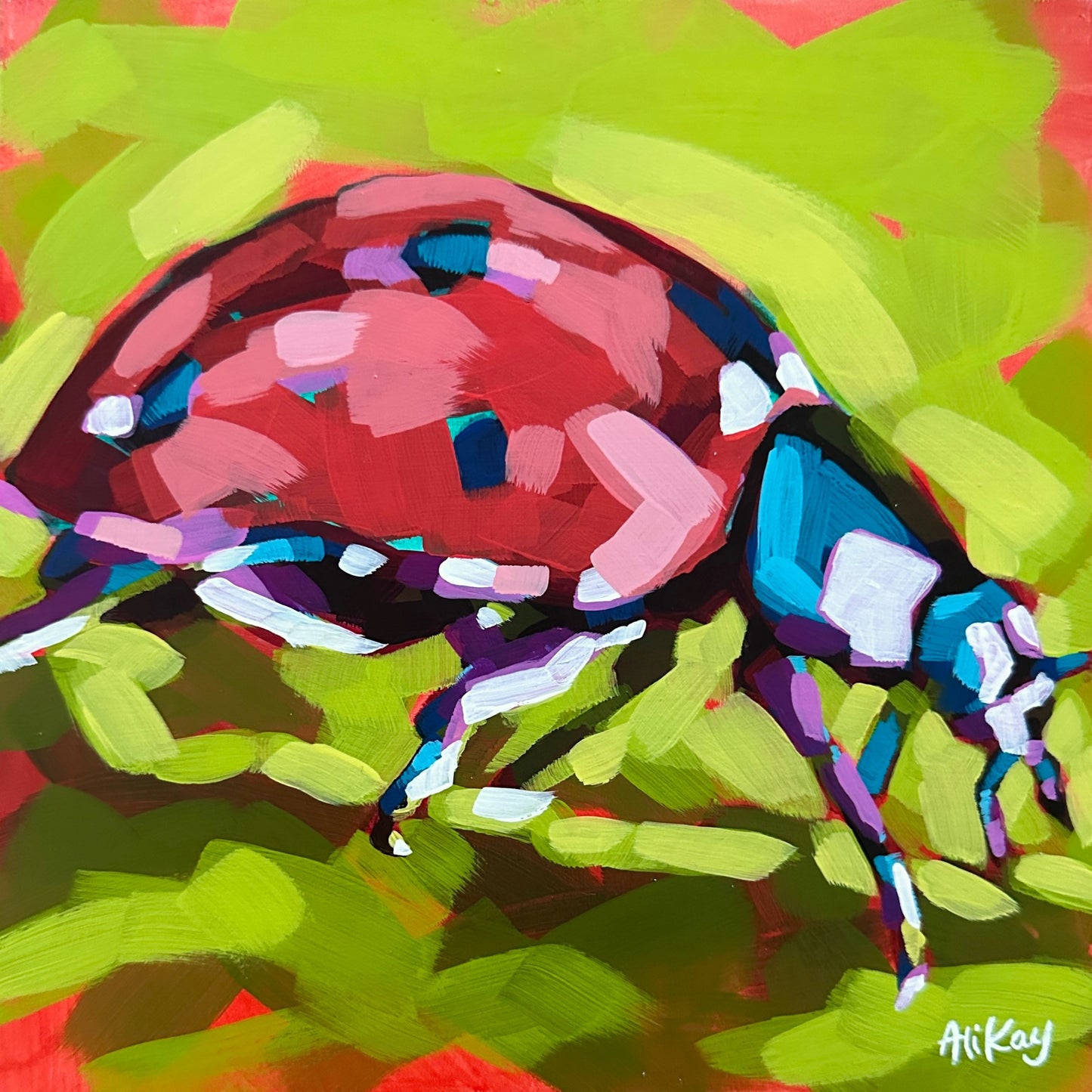Lady Bug 8x8 Framed