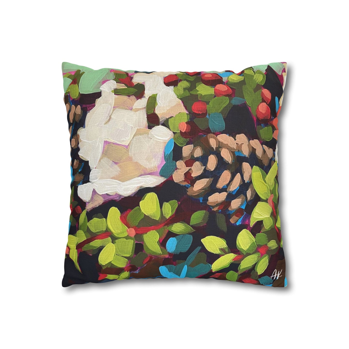 Holiday Pine Cone Arrangements Pillow Cover