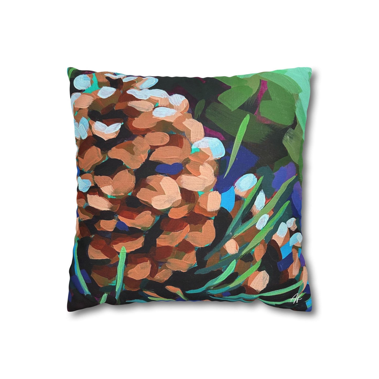 Holiday Pine Cone Arrangements Pillow Cover