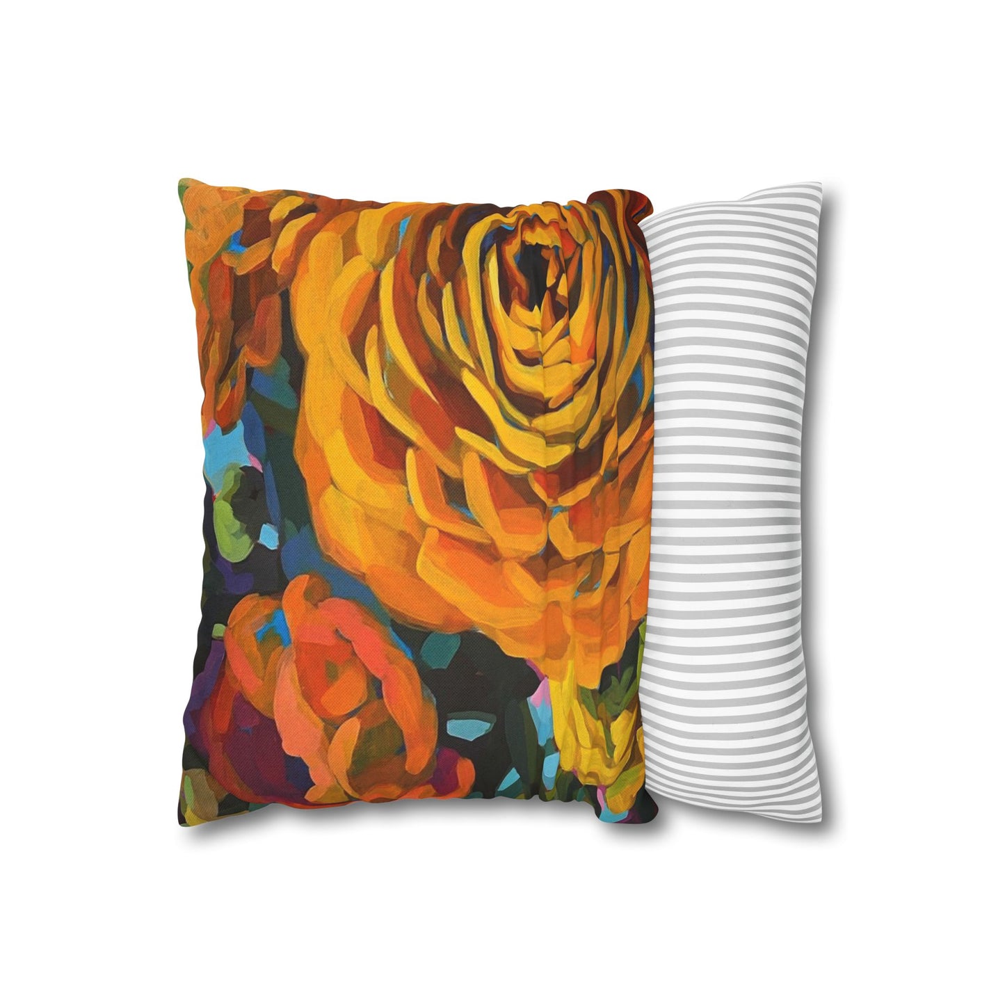 Orange Ranunculus Pillow Cover