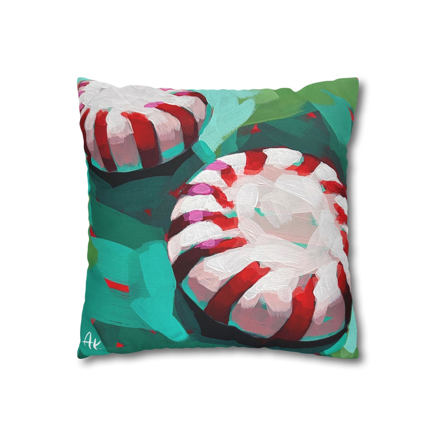 Holiday Peppermints and Hot Cocoa Forest Pillow Cover