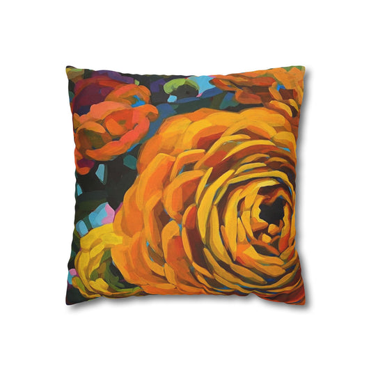 Orange Ranunculus Pillow Cover