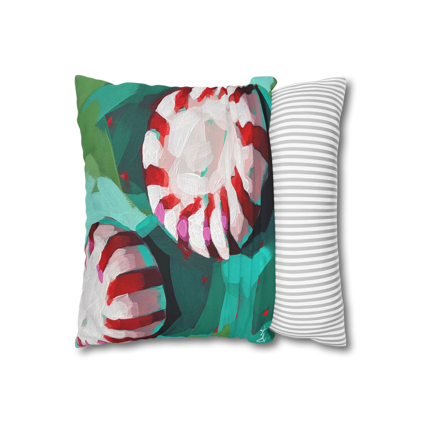 Holiday Peppermints and Hot Cocoa Forest Pillow Cover