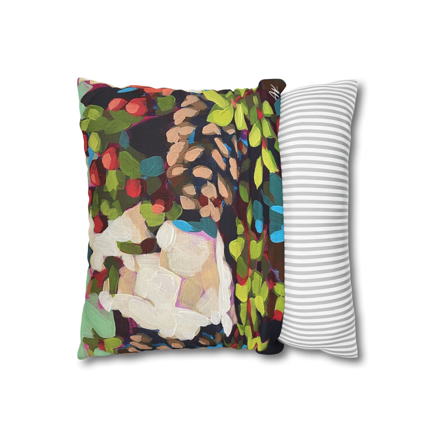 Holiday Pine Cone Arrangements Pillow Cover