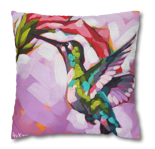 Humming Bird/Deer Pillow Cover