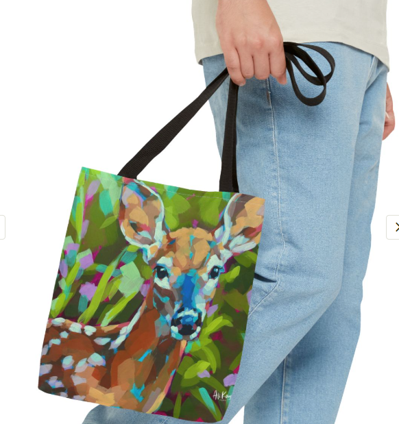 Deer/ Fox Tote 16x16