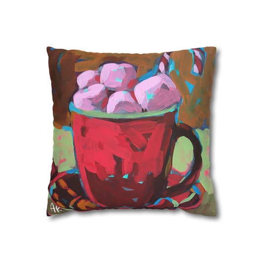 Holiday Peppermints and Hot Cocoa Forest Pillow Cover