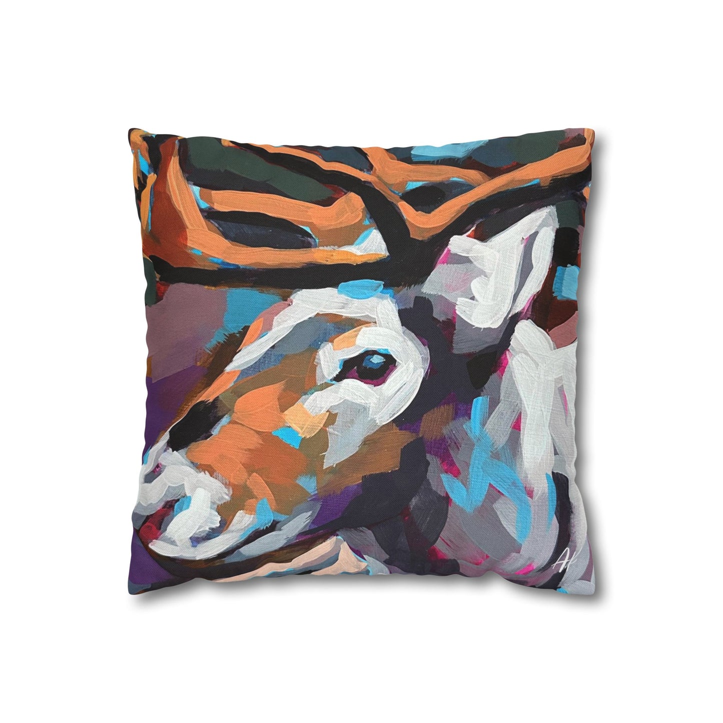 Holiday Reindeer and Frozen Forest Pillow Cover