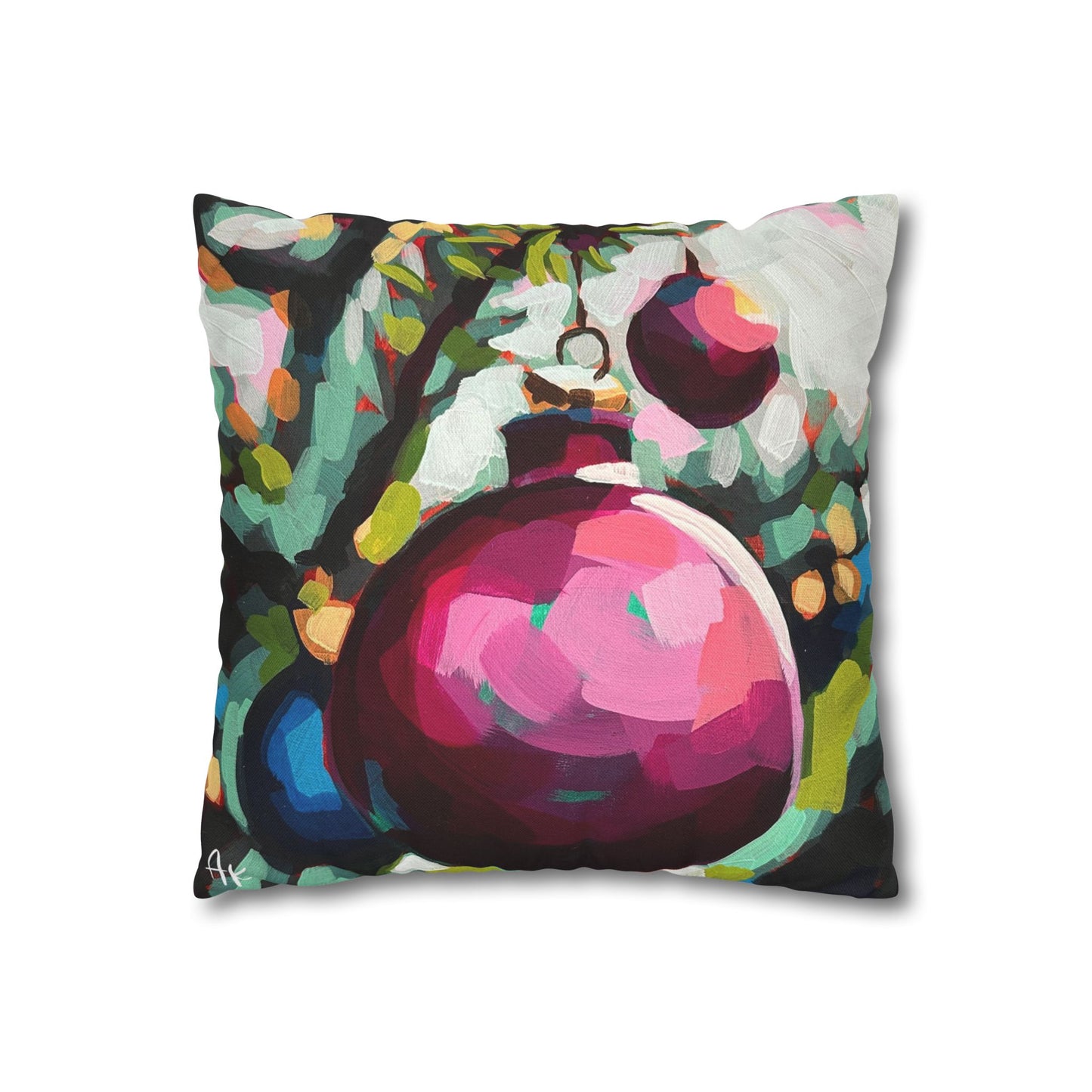 Holiday Ornaments Pillow Cover