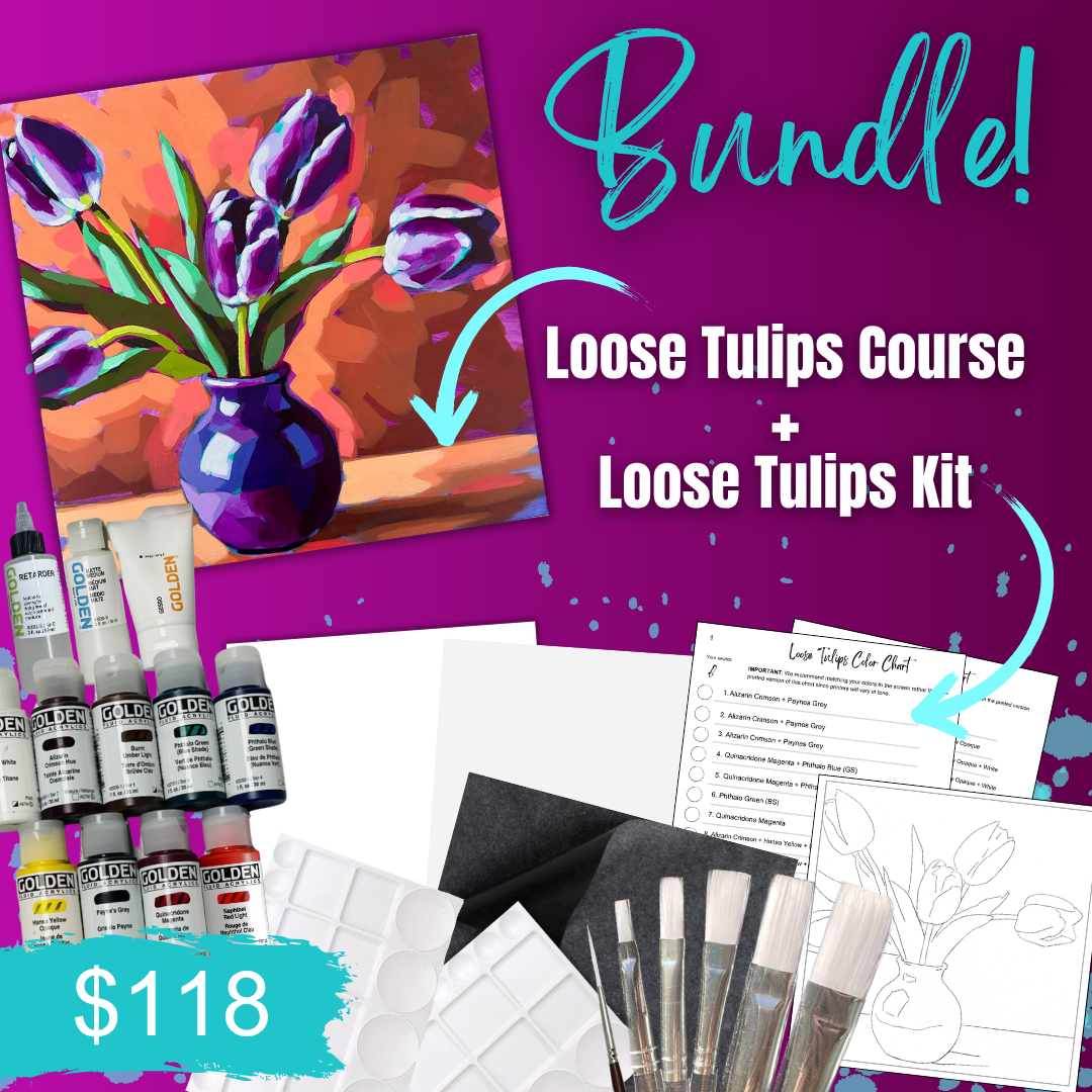 Loose Tulips Painting Workshop & Loose Tulips Kit BUNDLE