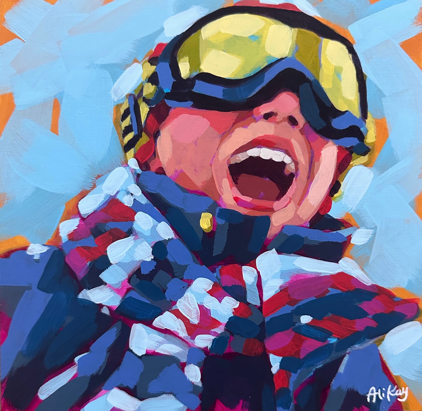 Skier 8x8 Framed