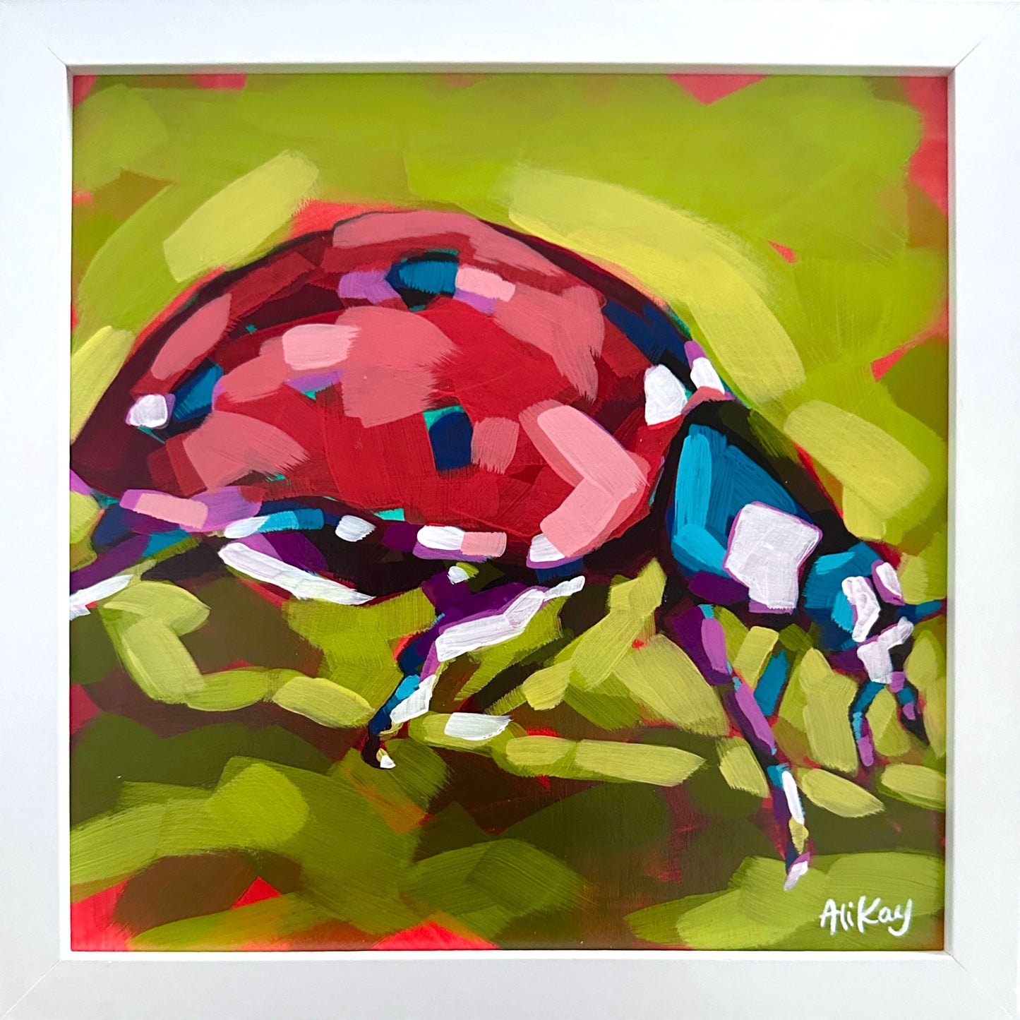 Lady Bug 8x8 Framed