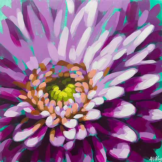 Purple Zinnia 12x12
