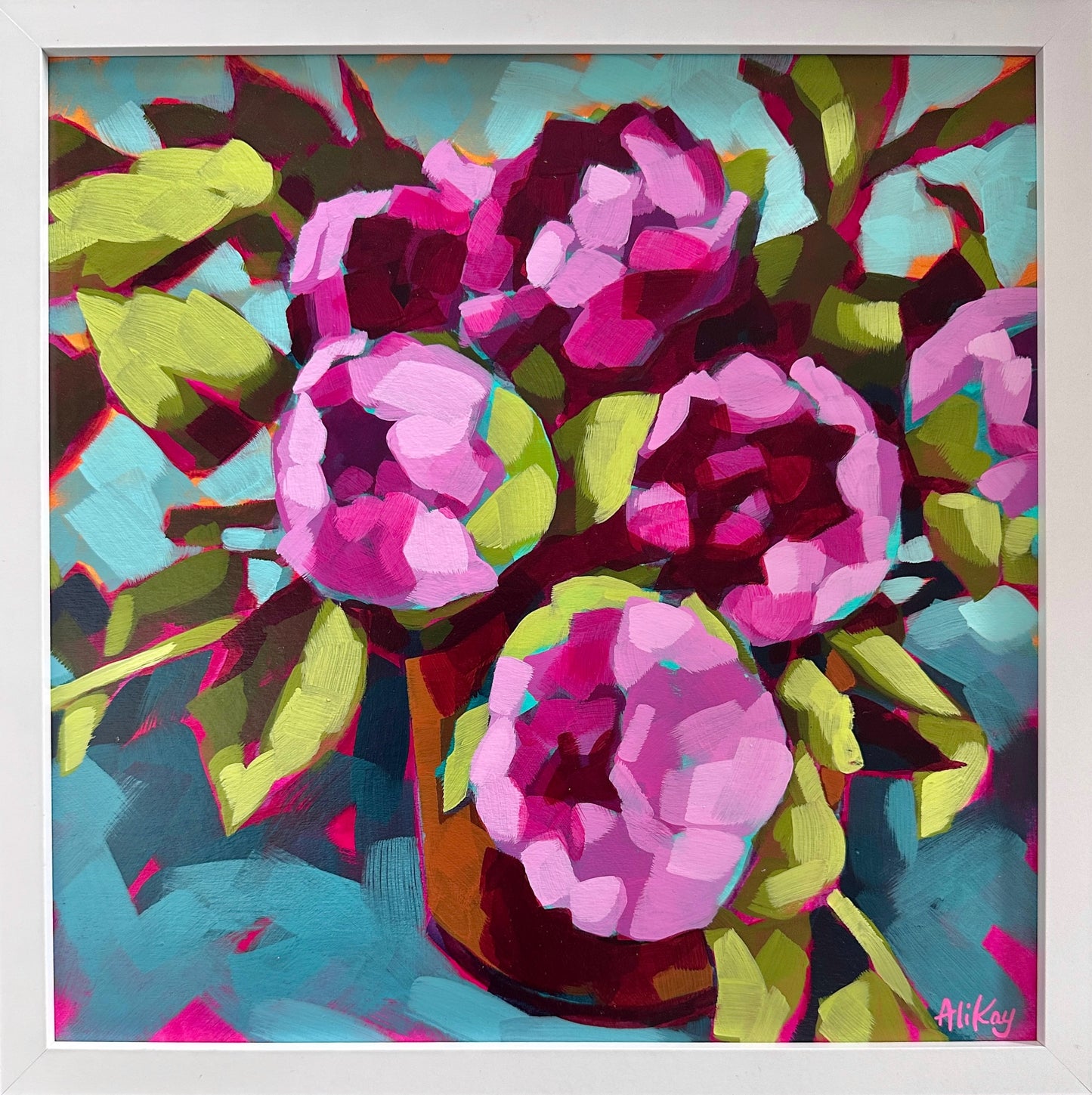 Peonies 12x12 Framed