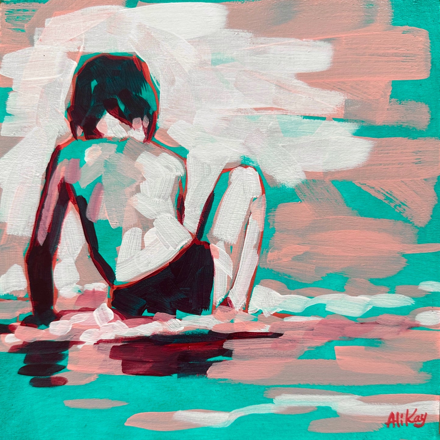 Boy at the Beach 8x8